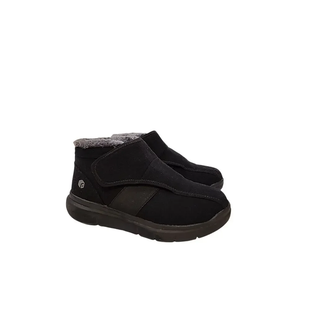Fitville The Fit Family Shoes Slippers Size 8.5W Mens Black Warm Cozy